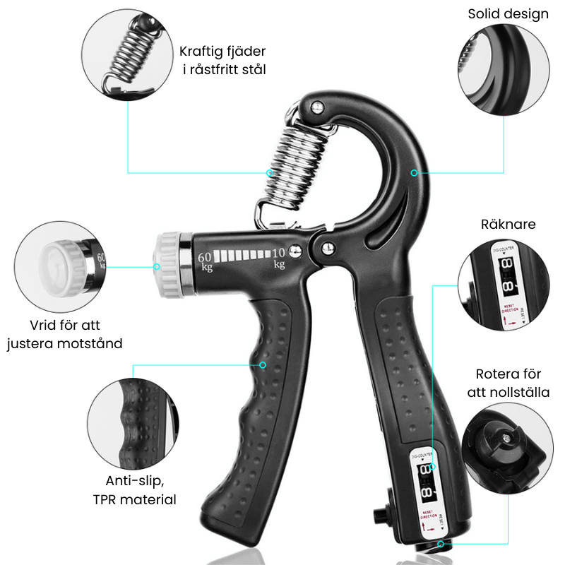 Justerbar handgreppstränare 10-60 kg