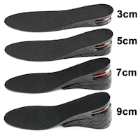 Justerbara Höjdinlägg med Luftkudde – Sulor för Extra Längd 3–9 cm