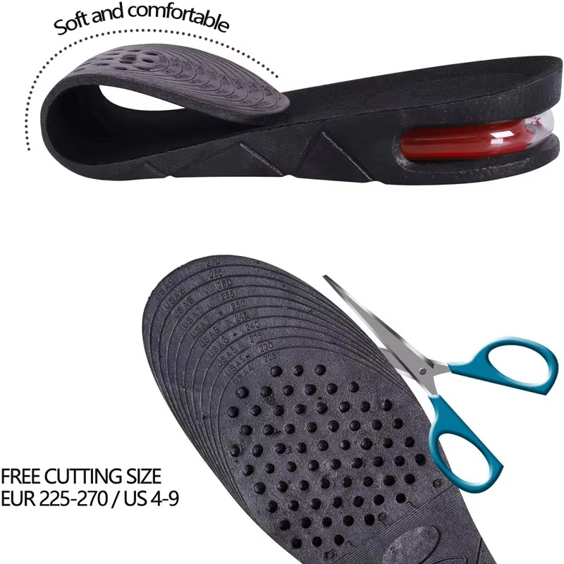 Justerbara Höjdinlägg med Luftkudde – Sulor för Extra Längd 3–9 cm
