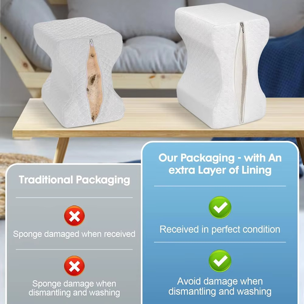 Ortopedisk Knäkudde i Memory Foam – För Rygg, Höft & Ben | Perfekt för Sidliggande & Gravida