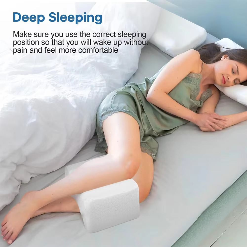 Ortopedisk Knäkudde i Memory Foam – För Rygg, Höft & Ben | Perfekt för Sidliggande & Gravida