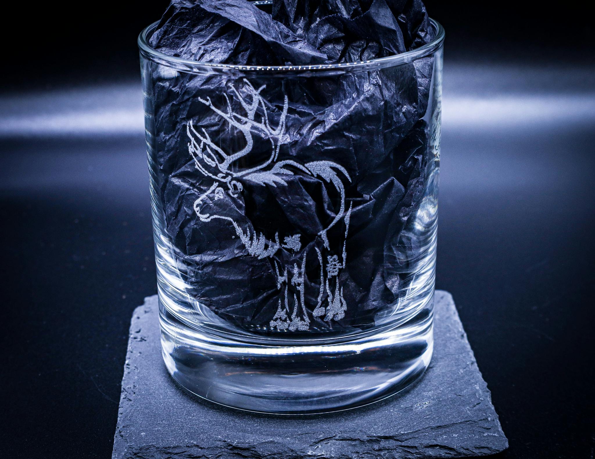 Graverat Whiskeyglas Renen