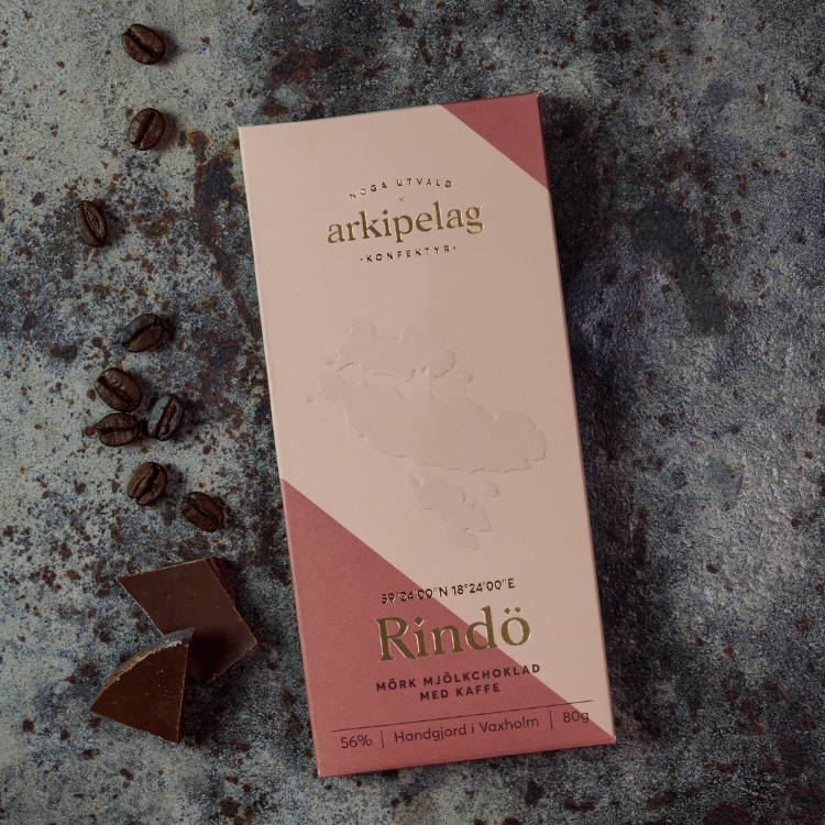 Rindö - Mörk mjölkchoklad 56% med kaffe