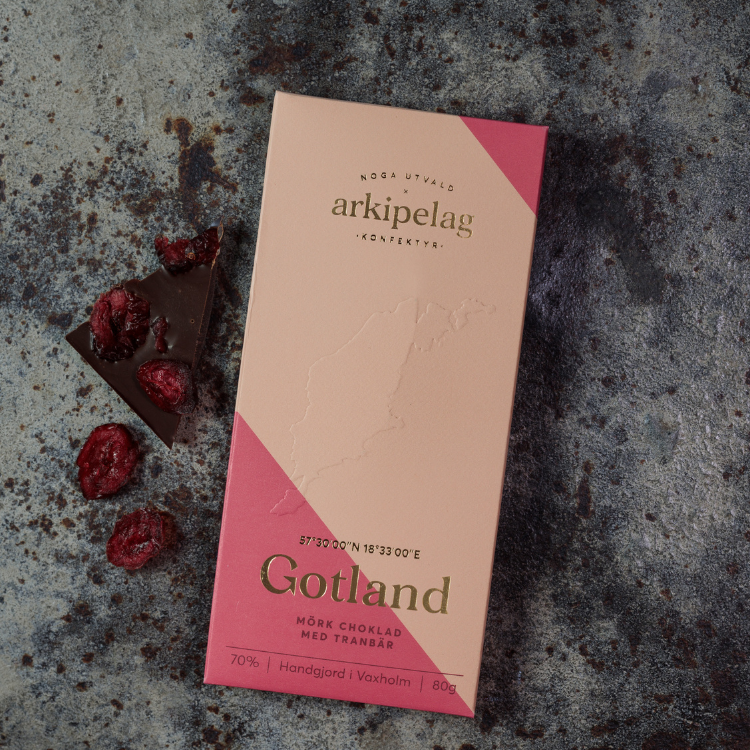 Gotland - Mörk choklad 70% med tranbär