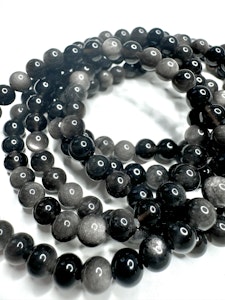 Armband i silverobsidian 6 mm