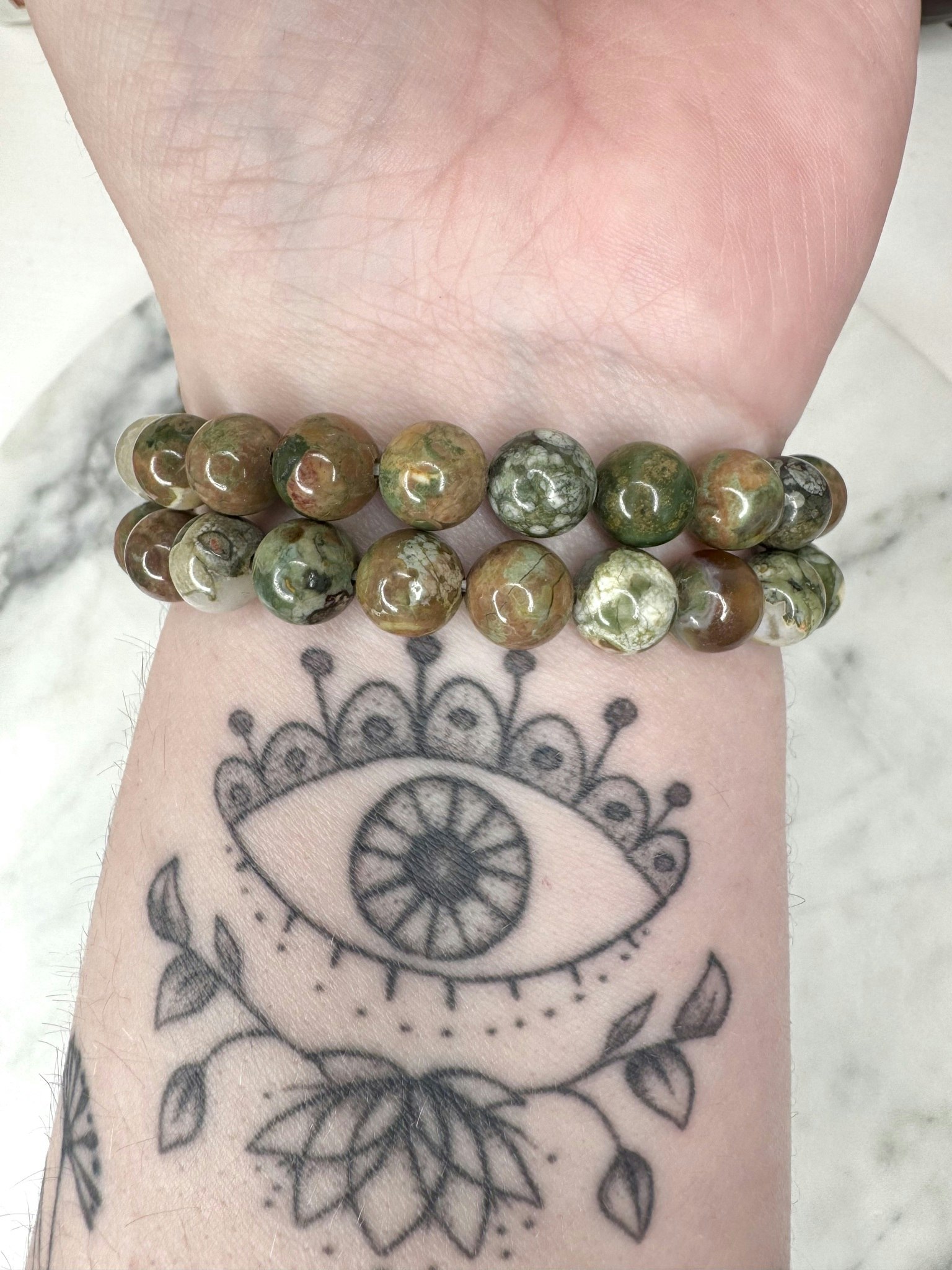 Armband i regnskogsjaspis 8 mm