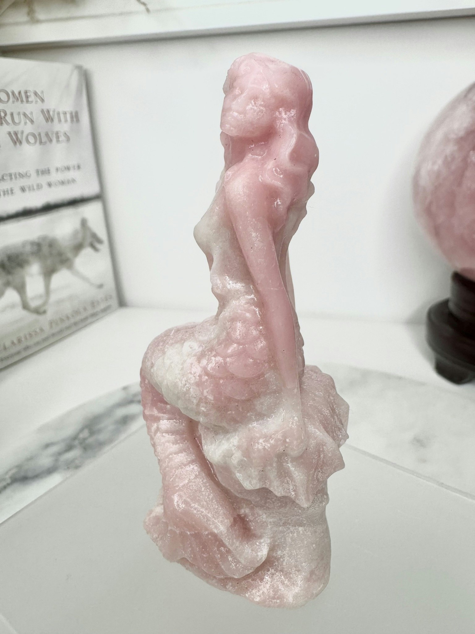 Sjöjungfru i rosa opal