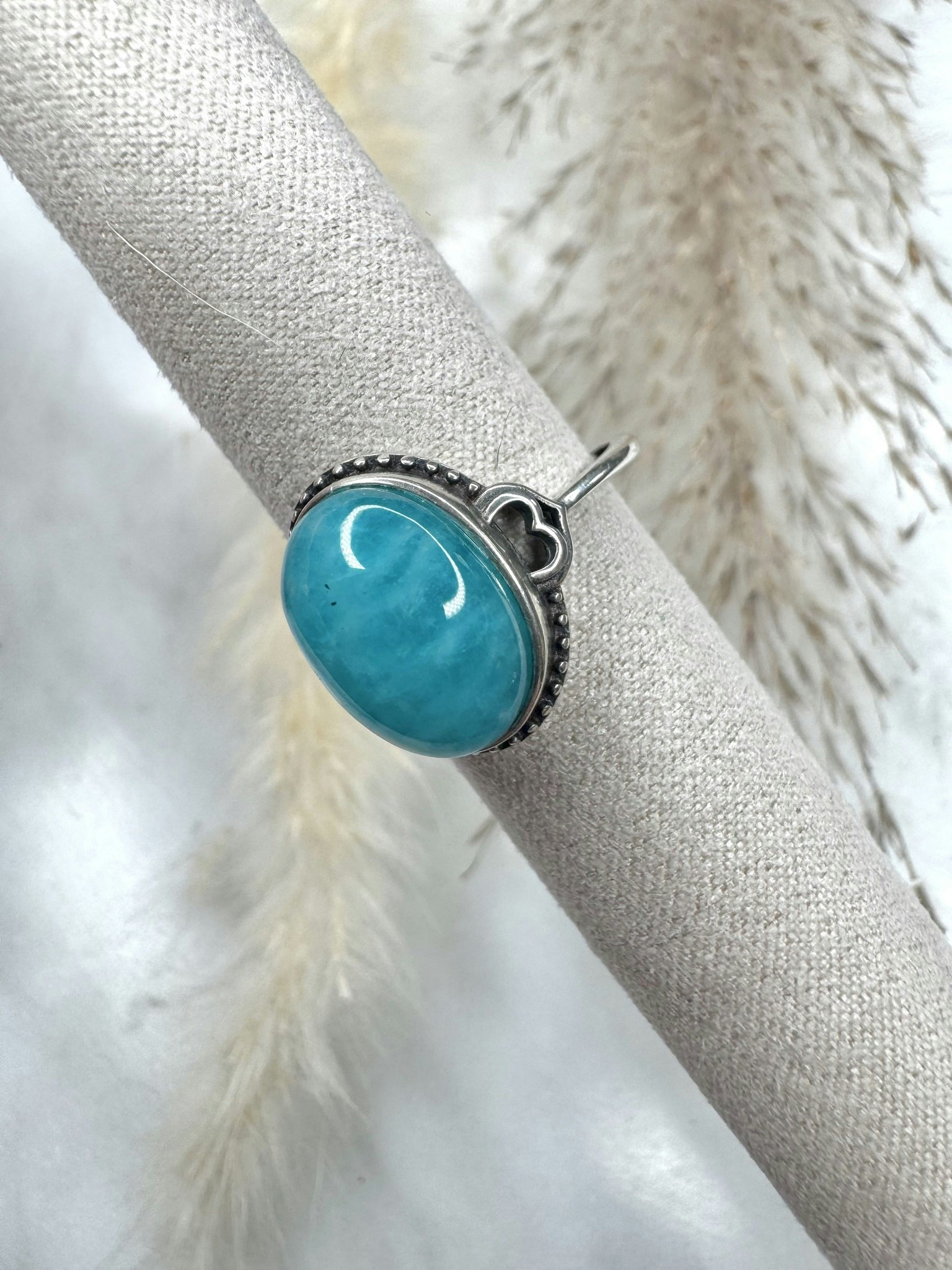 Silverring med amazonit
