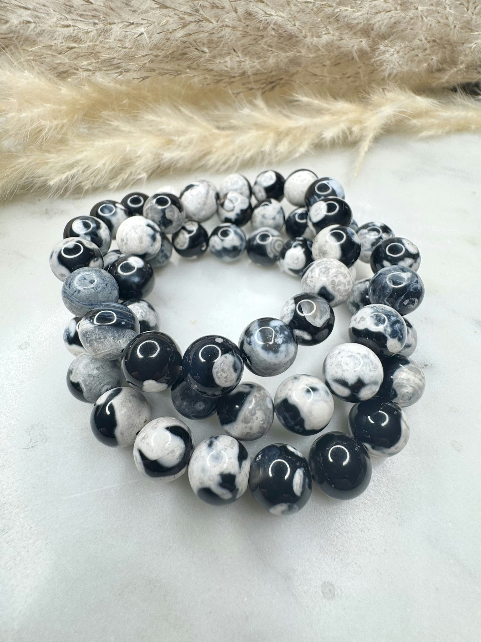 Spackhuggaragat armband 10mm 3stycken kristall