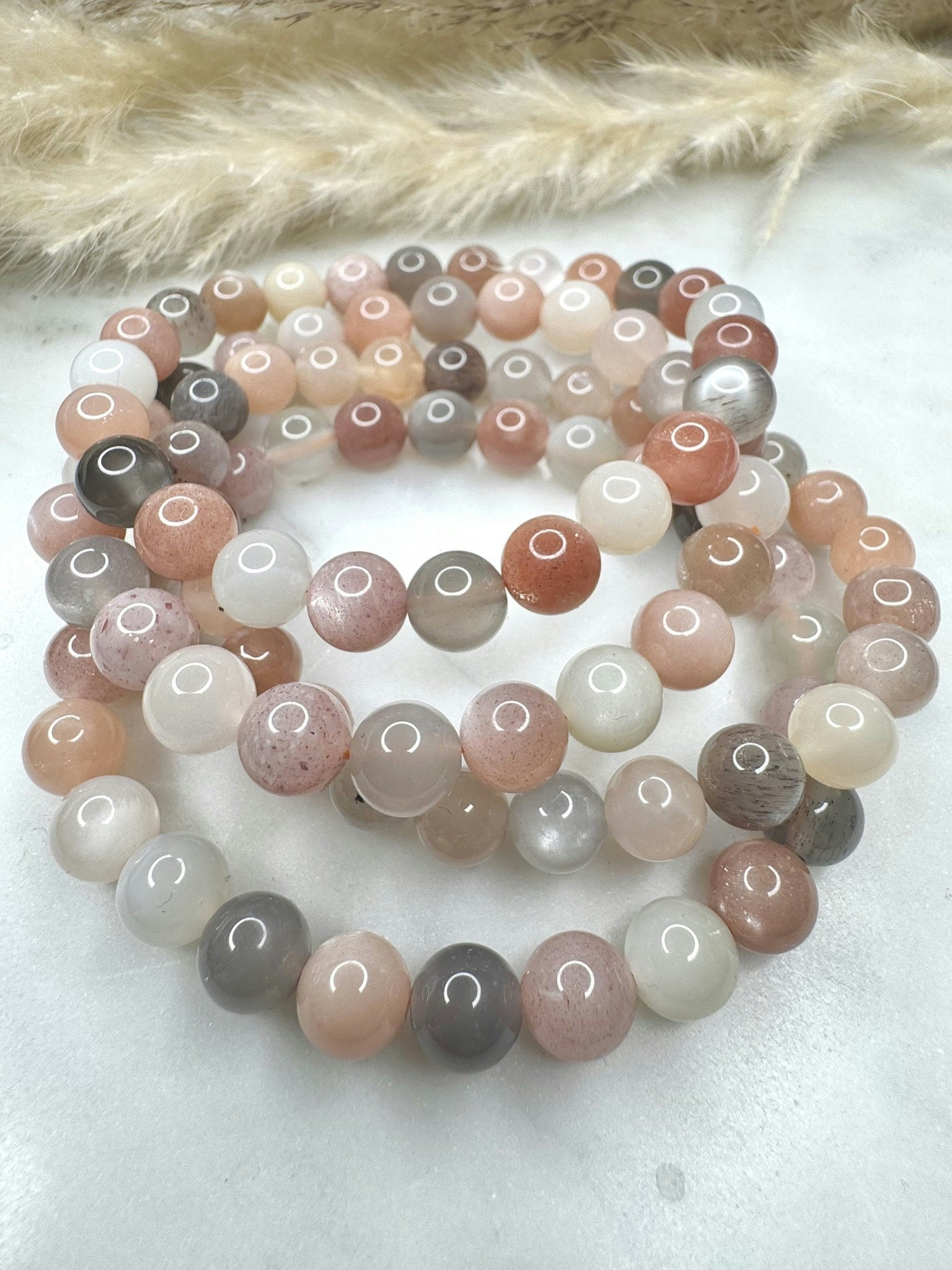 Moonstone mix 8mm armband kristall