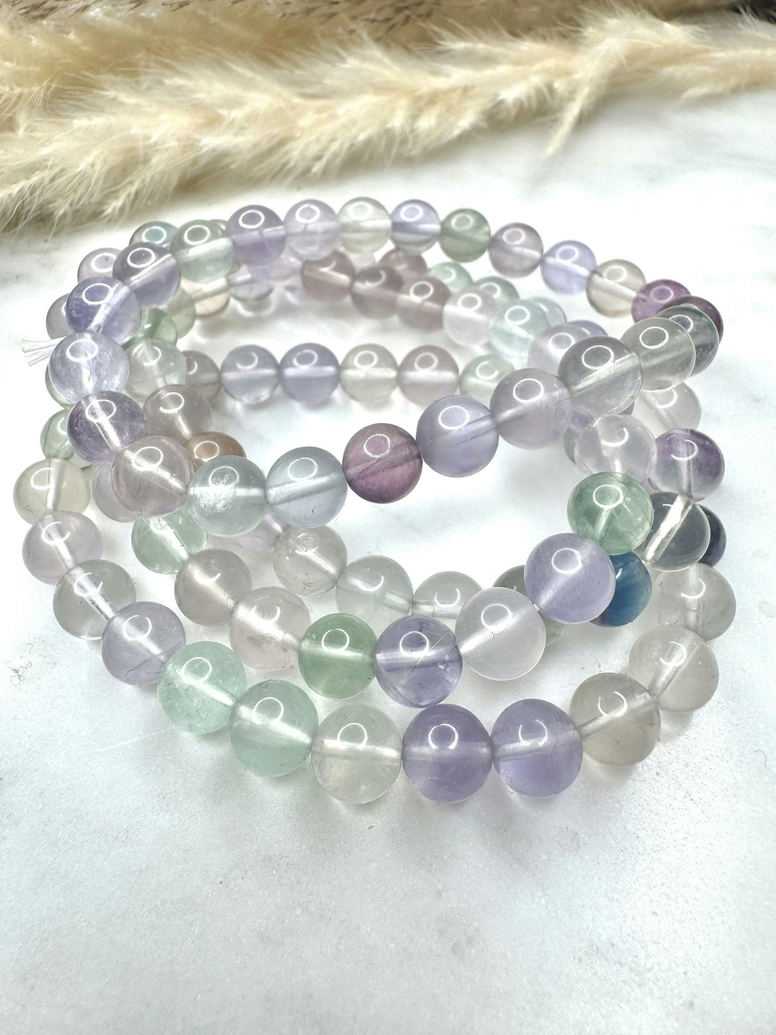 Fluorit 8 mm (D) armband kristall