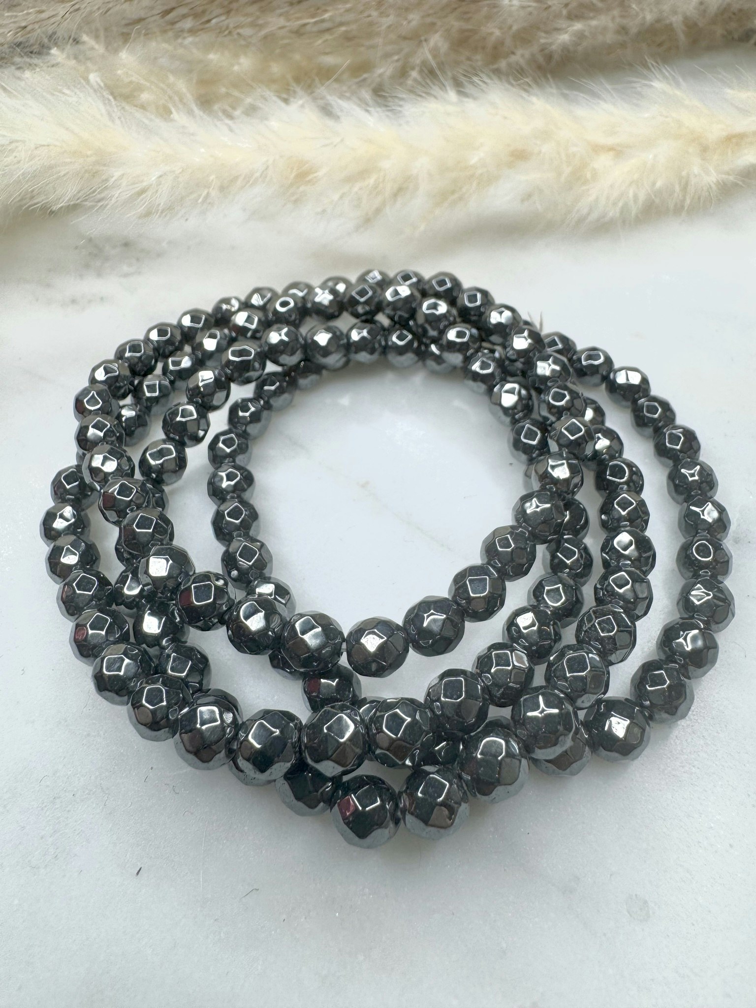 Facetterad hematit armband kristall