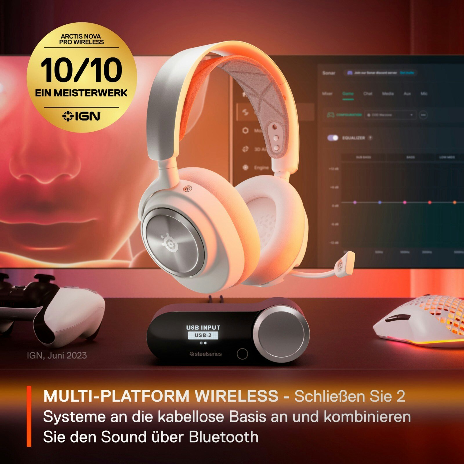 Steelseries Arctis Nova Pro PlayStation trådlöst gamingheadset Svart