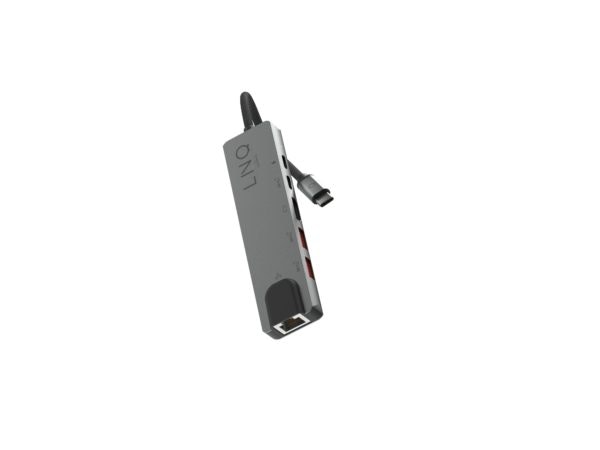 LINQ 6in1 PRO USB-C Multiport Hub Aluminiumgrå