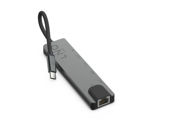 LINQ 6in1 PRO USB-C Multiport Hub Aluminiumgrå