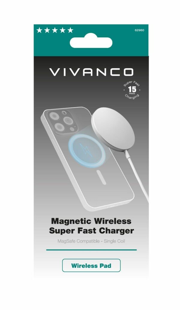Vivanco Magnetisk trådlös snabbladdare 15W