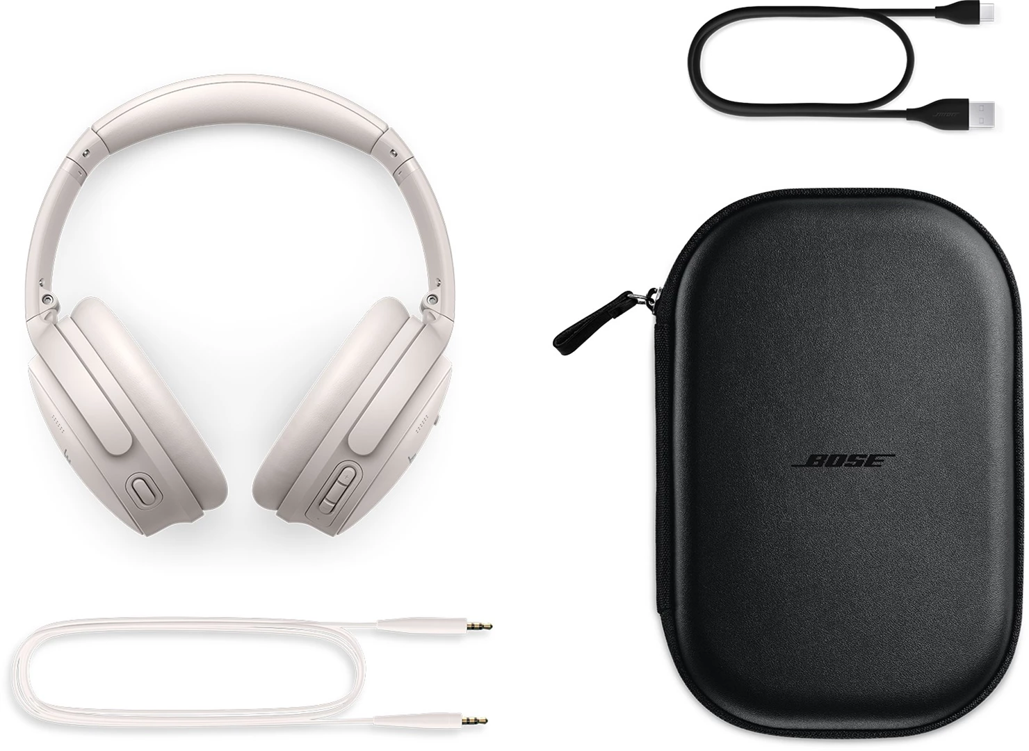 Bose QuietComfort 45 Wireless Noise Cancelling Headphones med mikrofon  Rökvit - ELEKTRONIKSPECIALISTEN.SE