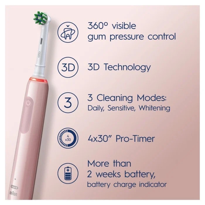 Oral-B Pro Series 3 elektrisk tandborste rosa & svart