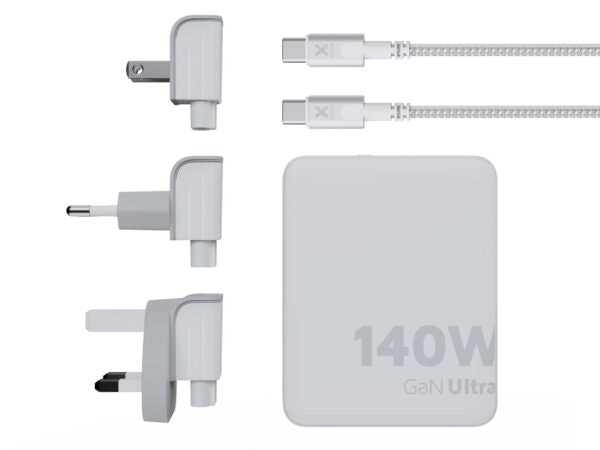 Xtorm 140W GaN-Ultra Reseladdare/USB-C PD kabel Vit