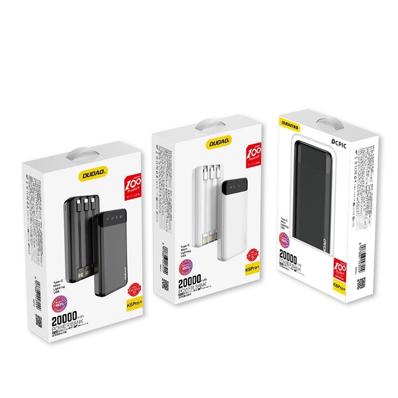 Dudao K6Pro+ powerbank 20000mAh 10Watt vit