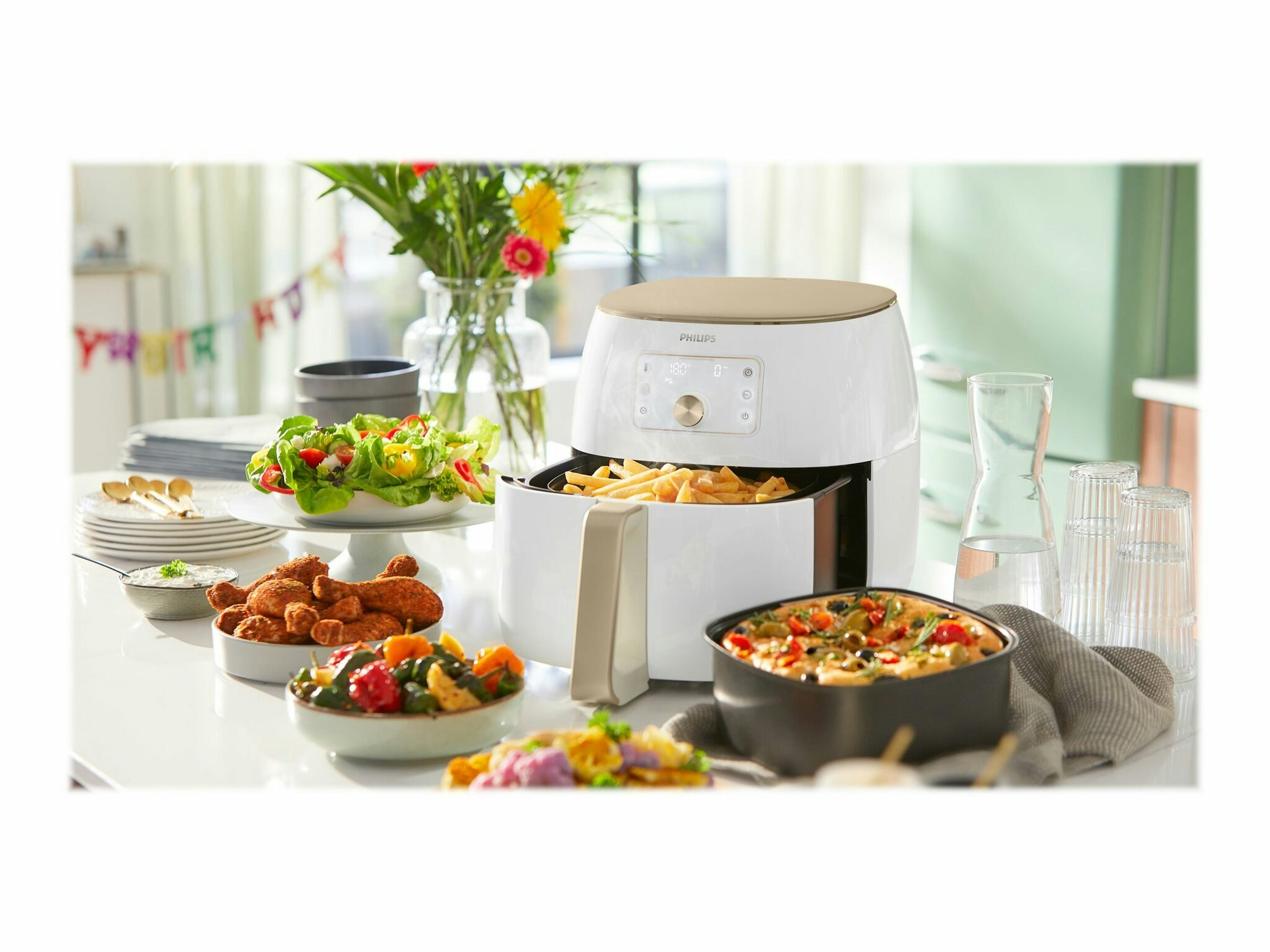 Philips Premium Collection HD9870 Airfryer XXL 2.225kW Vit/pearl