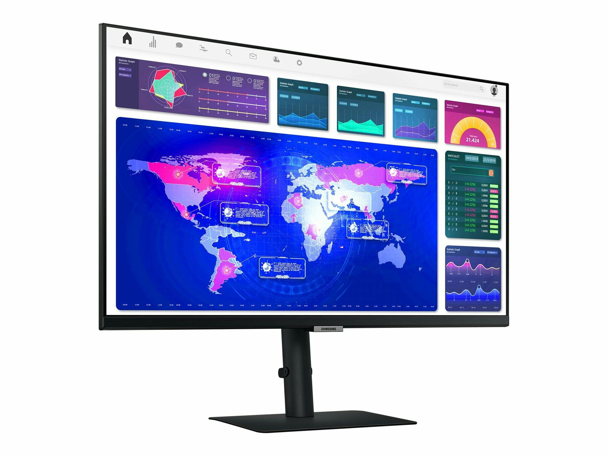 Samsung S27A600UUU 27" 2560 x 1440 (2K) HDMI DisplayPort USB-C 75Hz Dockningsskärm