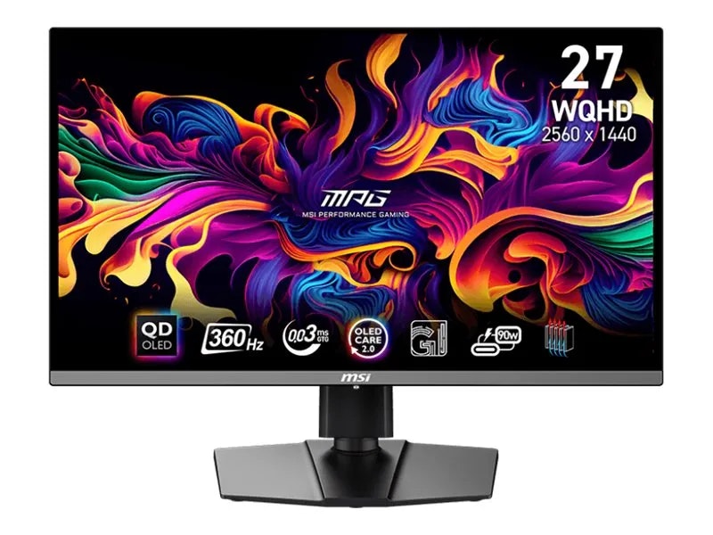 MSI MPG 271QRX QD-OLED 26.5" 2560 x 1440 (2K) HDMI DisplayPort USB-C 360Hz Pivotskärm