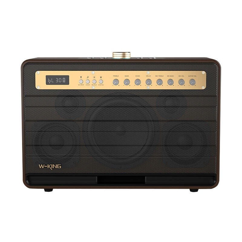 W-KING K6L 120W Trådlös högtalare + 2 mikrofoner Brun