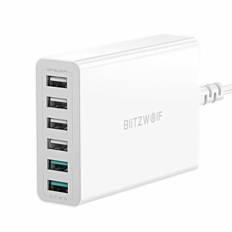 BlitzWolf Laddare 6x USB BW-S15 QC 3.0 60W