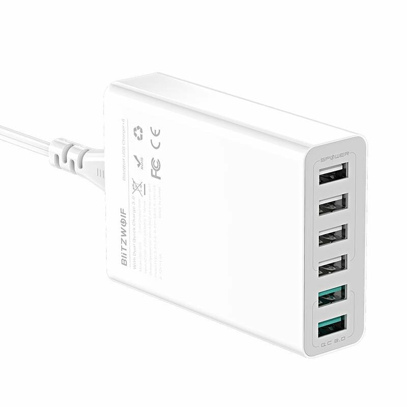 BlitzWolf Laddare 6x USB BW-S15 QC 3.0 60W