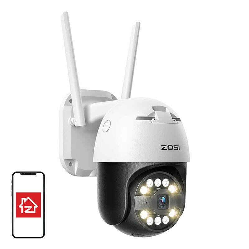 ZOSI C296 WiFi 5MP Pan Tilt IP66 outdoor camera + 32GB microSD card