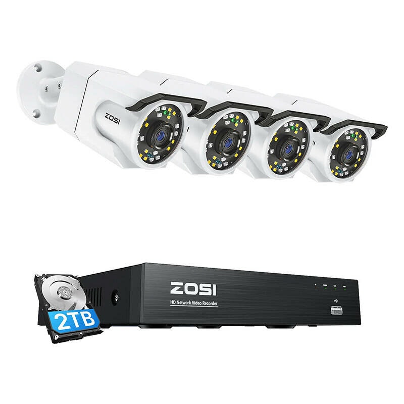 ZOSI C105 WiFi 8MP + NVR 8ch + 2TB HDD IP Camera 4-pack