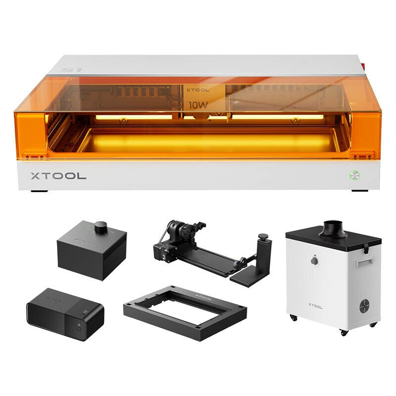 xTool S1 2-in-1 laser engraving machine 40W All-in-One Kit White