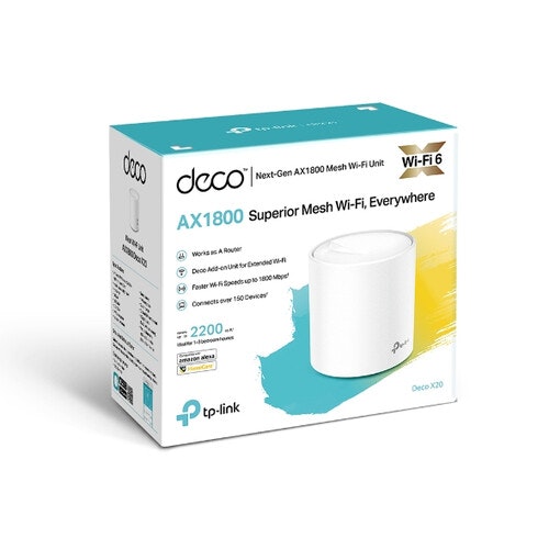 TP-Link Deco X20 (1-pack) AX1800 - Mesh router Wi-Fi 6