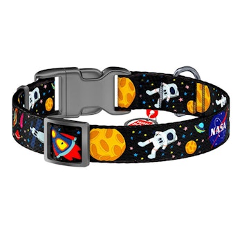 Nylon dog collar with QR code Waudog "NASA" size M