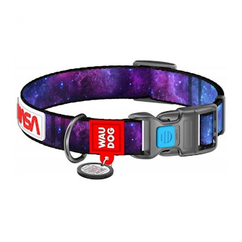 Waudog nylon dog collar with QR code "NASA21", size XL