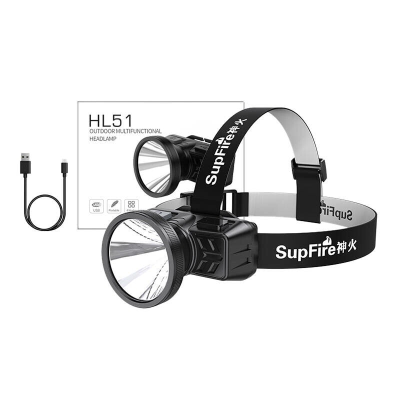 Headlamp Superfire HL51, 160lm, USB