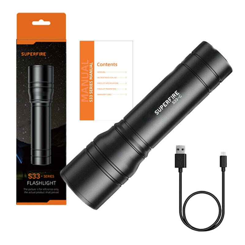 Flashlight Superfire S33-C, 210lm, USB