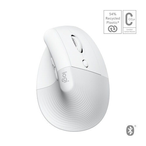 Logitech Lift for Mac Vertikal Ergonomisk mus benvit