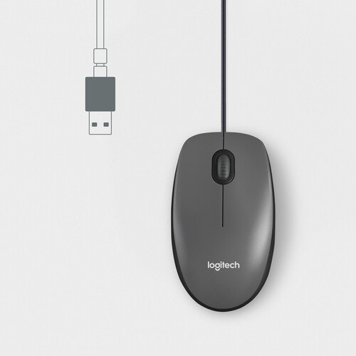 Logitech M100 Trådbunden Mus Svart