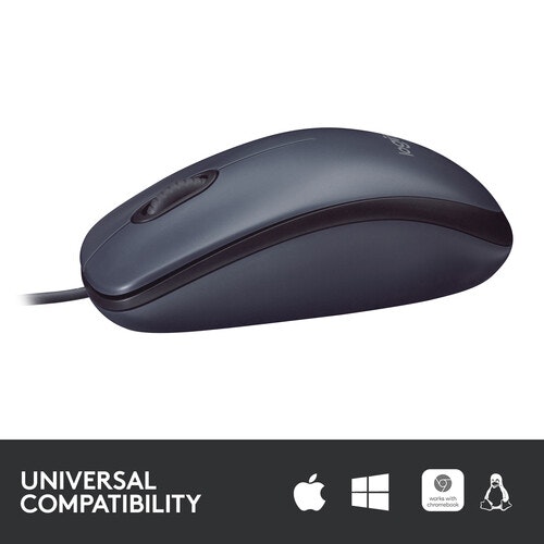 Logitech M100 Trådbunden Mus Svart
