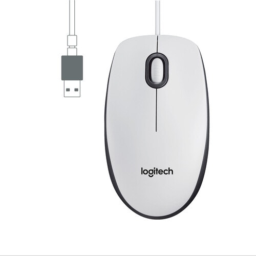 Logitech M100 Trådbunden Mus Vit