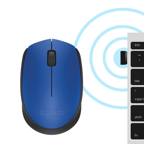 Logitech M171 Trådlös Mus Svart och Blå