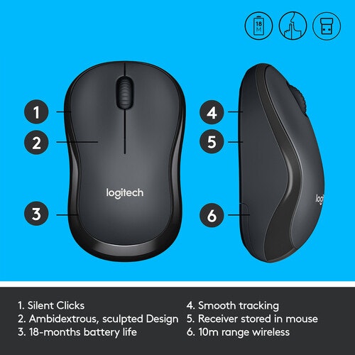 Logitech M220 Silent Mouse Black
