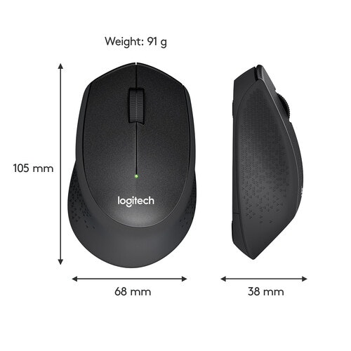 Logitech M330 Silent Plus Mouse Noiseless Black