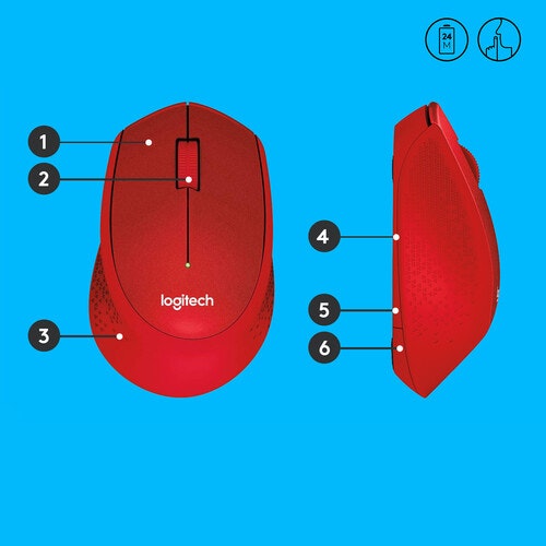 Logitech M330 Silent Plus mouse Red