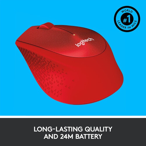 Logitech M330 Silent Plus mouse Red