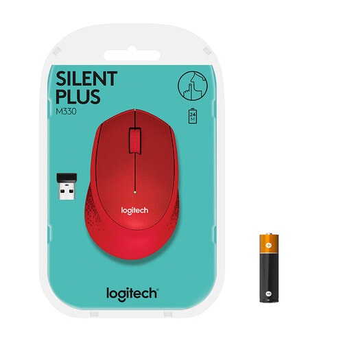 Logitech M330 Silent Plus mouse Red