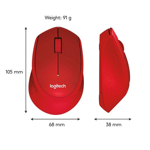 Logitech M330 Silent Plus mouse Red