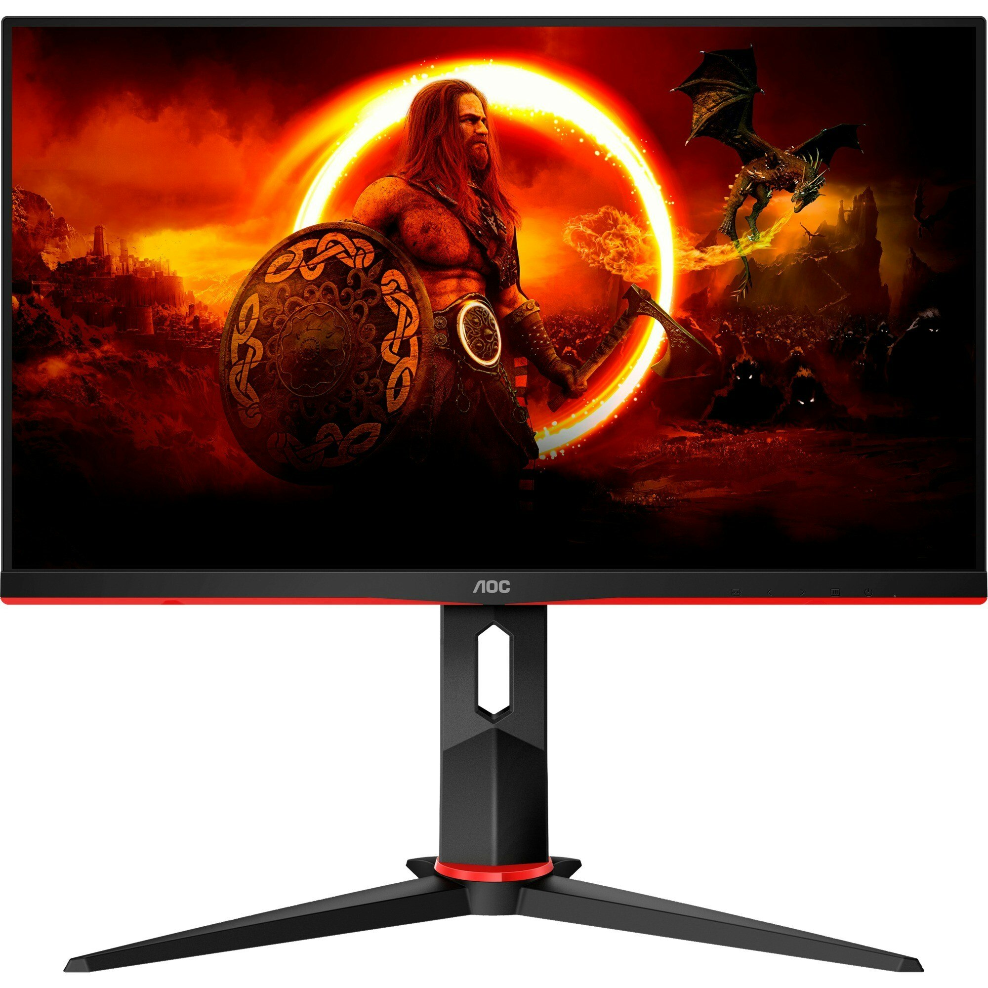 AOC Q24G2A/BK, gaming monitor - 23.8 -  black/red, QHD, HDMI, DisplayPort, Free-Sync, G-Sync compatible, 165Hz panel